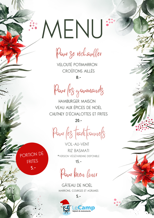 Menu Marché de Noël 2023