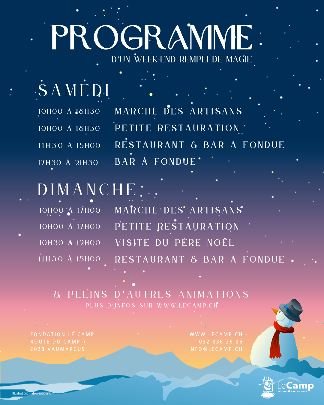 Marché de Noël 2025 Publication Instagram programme